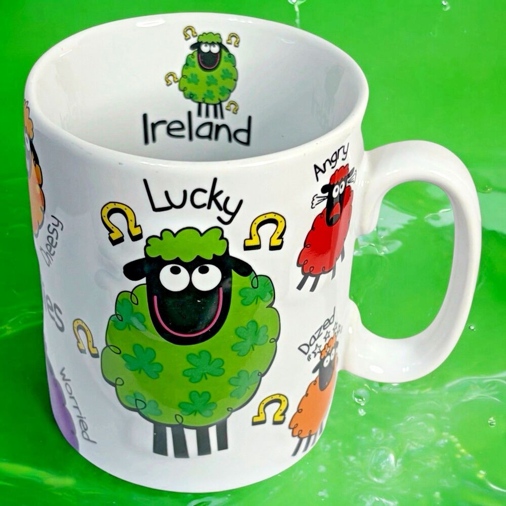 Wacky Woollies Ireland Sheep Humor Tea Coffee Cup Mug 12oz St. Patrick's Day
